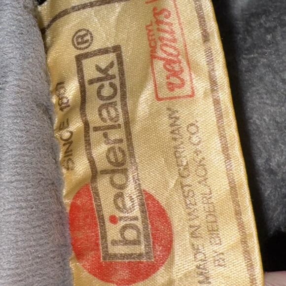 Vintage Biederlack Blanket 72x88 Gray‎ Plaid Velour Acrylic Made in West Germany - Picture 3 of 7